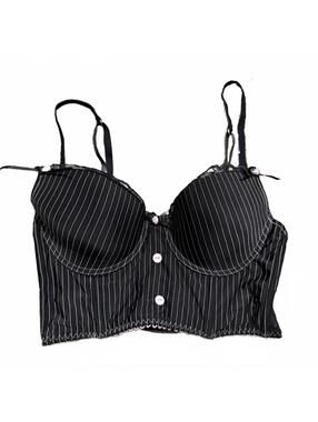Y2K Black and Pink Stripped Corset Size 36B